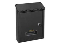 CASSETTA POSTALE MEDIA CON TETTO E CHIAVE A CILINDRO NERA  cm.21x7x30h.  colore nero    QUALITY