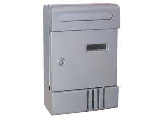 CASSETTA POSTALE IN METALLO PER ESTERNI ARGENTO  cm.20,5x6,5x29h.  argento    QUALITY
