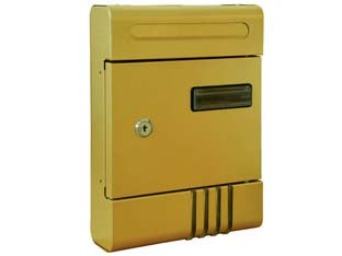 CASSETTA POSTALE IN METALLO PER ESTERNI BRONZATA  cm.20,5x6,5x29h.  bronzato    QUALITY