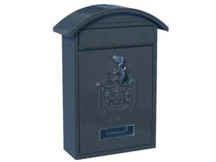 CASSETTA POSTALE CON TETTO E CHIAVE A CILINDRO PER ESTERNI NERA  cm.21x6x31h.  colore nero    QUALITY