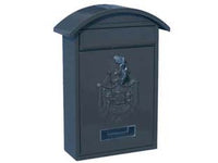 CASSETTA POSTALE CON TETTO E CHIAVE A CILINDRO PER ESTERNI NERA  cm.21x6x31h.  colore nero    QUALITY