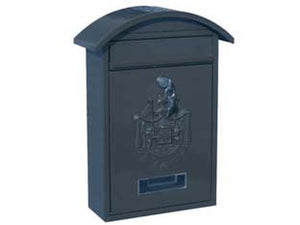 CASSETTA POSTALE CON TETTO E CHIAVE A CILINDRO PER ESTERNI NERA  cm.21x6x31h.  colore nero    QUALITY