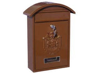 CASSETTA POSTALE CON TETTO E CHIAVE A CILINDRO PER ESTERNI MARRONE  cm.21x6x31h.  colore marrone    QUALITY