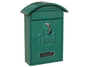 CASSETTA POSTALE CON TETTO E CHIAVE A CILINDRO PER ESTERNI VERDE  cm.21x6x31h.  colore verde    QUALITY