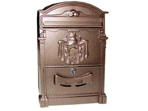 CASSETTA POSTALE IN ALLUMINIO PER ESTERNI RESIDENCE BRONZO  cm.25x9x41h. colore bronzo    QUALITY