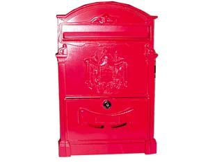CASSETTA POSTALE IN ALLUMINIO PER ESTERNI RESIDENCE ROSSA  cm.25x9x41h. colore rosso    QUALITY