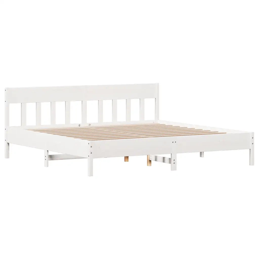 Letto Libreria senza Materasso Bianco 200x200 cm Legno di Pino 3323171