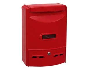 CASSETTA POSTALE IN ALLUMINIO PORTARIVISTE PER ESTERNI EUROPA ROSSA  cm.28,5x10x38h. colore rosso    QUALITY