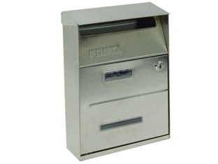 CASSETTA POSTALE PORTARIVISTE PER ESTERNI IN ACCIAIO INOX SATINATO  cm.21,5x10,5x33h.  acciaio inox 18/10 satinato    QUALITY