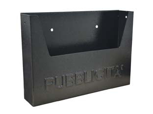 CASSETTA RACCOGLI PUBBLICITA' IN METALLO  cm.34x8x25,5h. colore nero    QUALITY