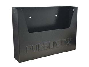 CASSETTA RACCOGLI PUBBLICITA' IN METALLO  cm.34x8x25,5h. colore nero    QUALITY