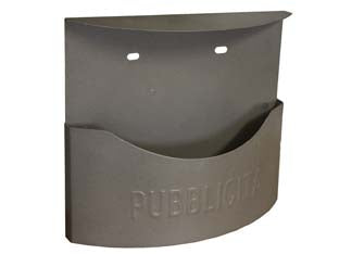 CASSETTA RACCOGLI PUBBLICITA? IN METALLO MARSUPIO GRIGIO GHISA  cm.35x14x36h. colore grigio ghisa    MILLE
