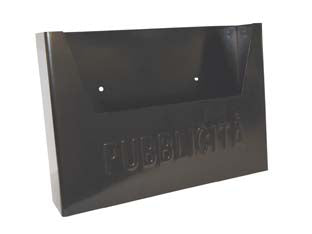 CASSETTA RACCOGLI PUBBLICITA' IN METALLO  cm.34x8x25,5h. colore nero    MILLE