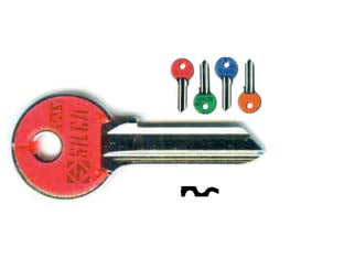 CHIAVI PER CILINDRI CISA 5 SPINE GRANDI CS206ASL- - CS206ASL DX slim fluo colori assortiti - 10 pezzi SILCA