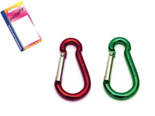 MOSCHETTONE PORTACHIAVI IN ALLUMINIO IN BLISTER- - mm.50, in bl.2 pz. - 12 blister