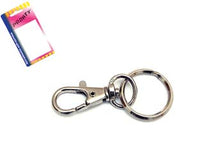 MOSCHETTONE PICCOLO NICHELATO CON ANELLO IN BLISTER- - mm.45, in bl.2 pz. - 12 blister
