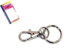 MOSCHETTONE PICCOLO NICHELATO CON ANELLO IN BLISTER- - mm.45, in bl.2 pz. - 12 blister