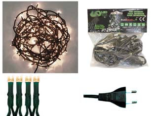 LUCCIOLE A LED BIANCO CALDO LUCE FISSA PER INTERNO- - 40 led - mt.1,5 + 4 - 1 blister