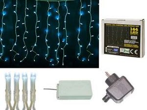 TENDA 144 LED BIANCO FREDDO PER ESTERNO CON GIOCO LUCI  mt.3 x 1,0