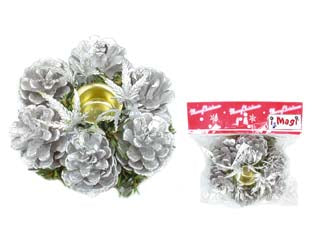 PORTA CANDELE A UN POSTO COLORE ARGENTO - 1 blister I RE MAGI