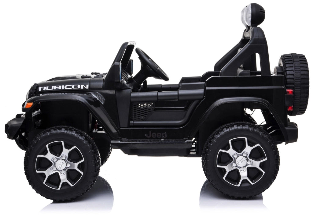 Macchina Elettrica per Bambini 12V 2 Posti con Licenza Jeep Wrangler Rubicon Nera