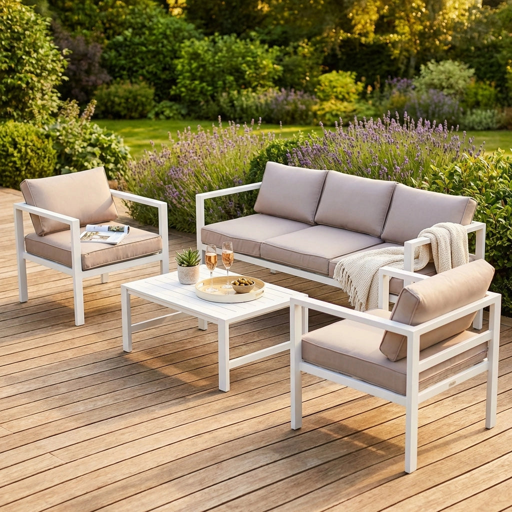 Salotto da Giardino 4 posti in Alluminio cm 184x70x64 - LEX