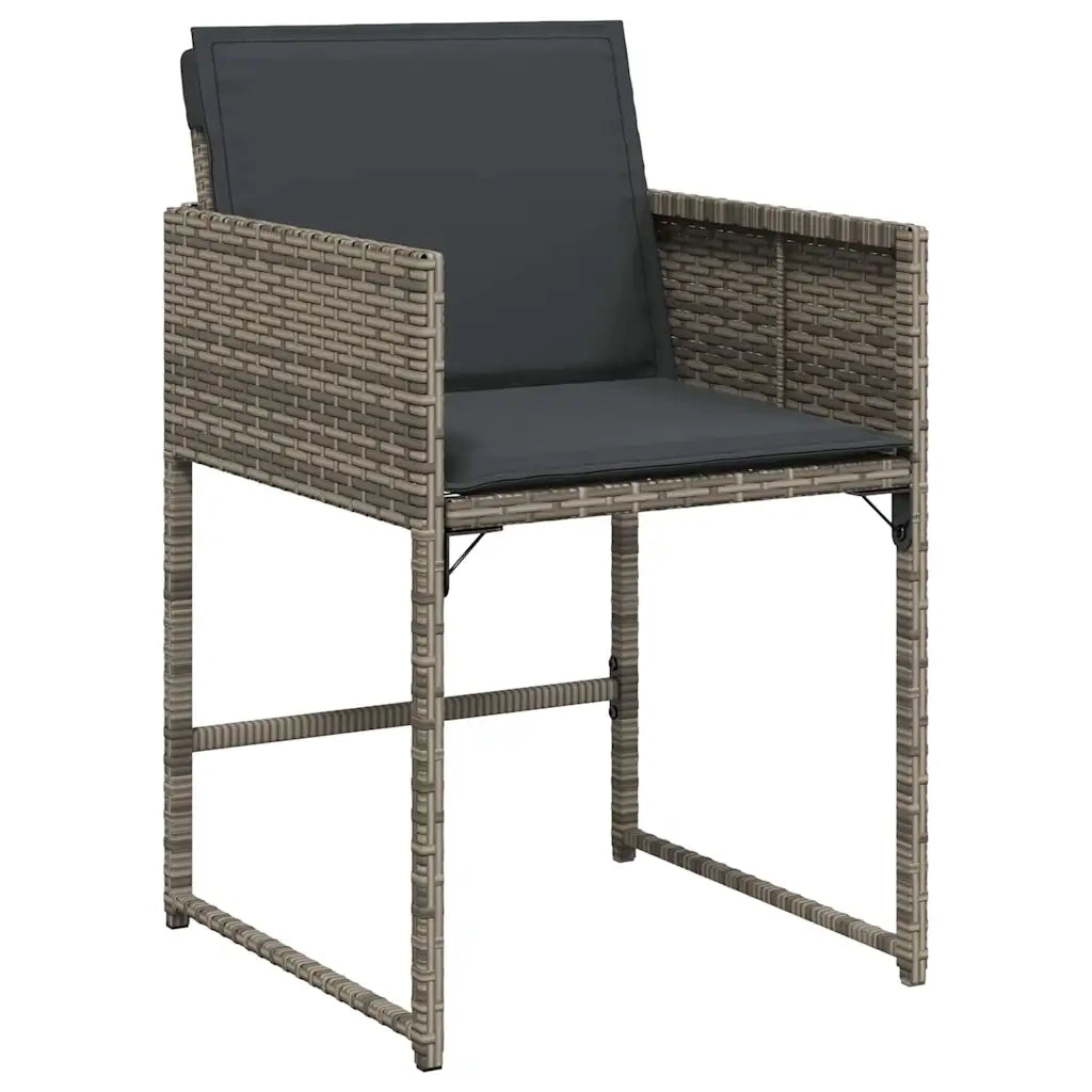 Set da Pranzo per Giardino 5 pcs Grigio polyrattan