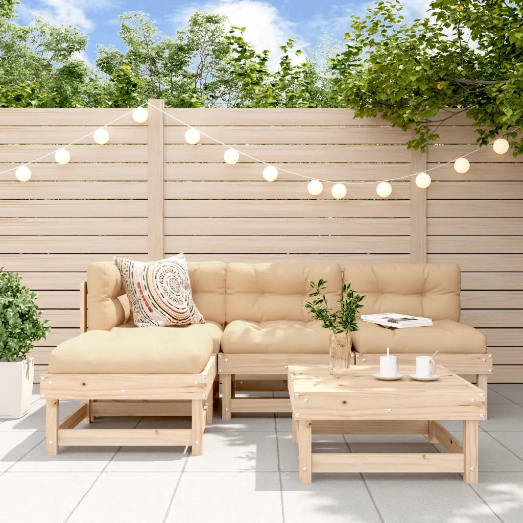 Set Salotto da Giardino 5 pz | Set di Mobili da Esterno in Legno Massello di Pino