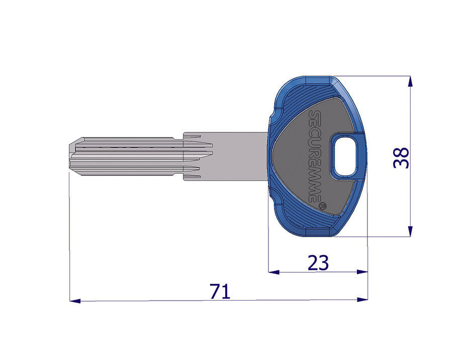 CHIAVE GREZZA PER CILINDRO EVOK1- - (0K11XNISBOZ) - 5 pezzi SECUREMME