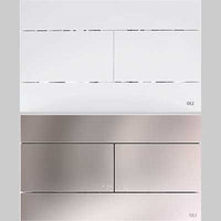 PLACCA DI COMANDO SLIM DOPPIO SCARICO  CROMO  SATINATA     OLIVER INTERNATIONAL