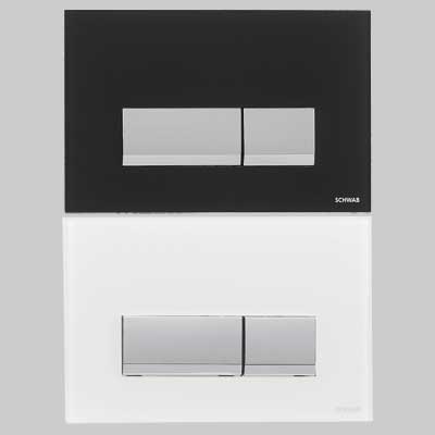 PLACCA DI COMANDO MAGNUS IN VETRO DOPPIO TASTO  NERA     SCHWAB