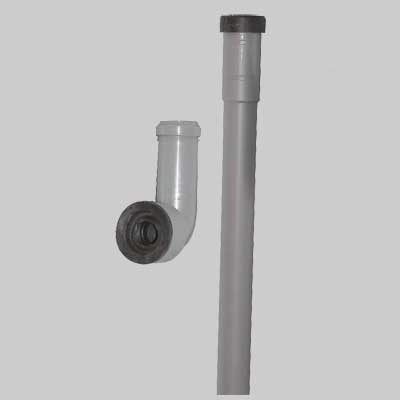 TUBO REGOLABILE PER PASSO RAPIDO O FLUSSOMETRO  cm 100 Ø 26x32 c/curva PVC     CR