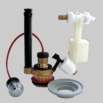 MECCANISMO DI SCARICO IN OTTONE ATTACCO LATERALE SILENT  CON PULSANTE     TREMOLADA