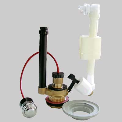 MECCANISMO DI SCARICO IN OTTONE ATTACCO SOTTO SILENT  CON PULSANTE     TREMOLADA