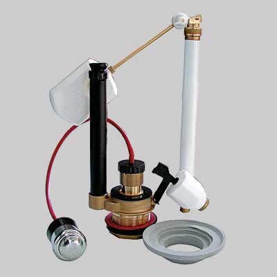 MECCANISMO DI SCARICO IN OTTONE ATTACCO SOTTO  CON PULSANTE     TREMOLADA