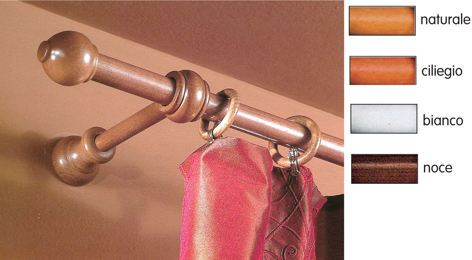 BASTONE LEGNO A STRAPPO D 23 CILIEGIO 160CM C/SUPP.- 1,0 pz