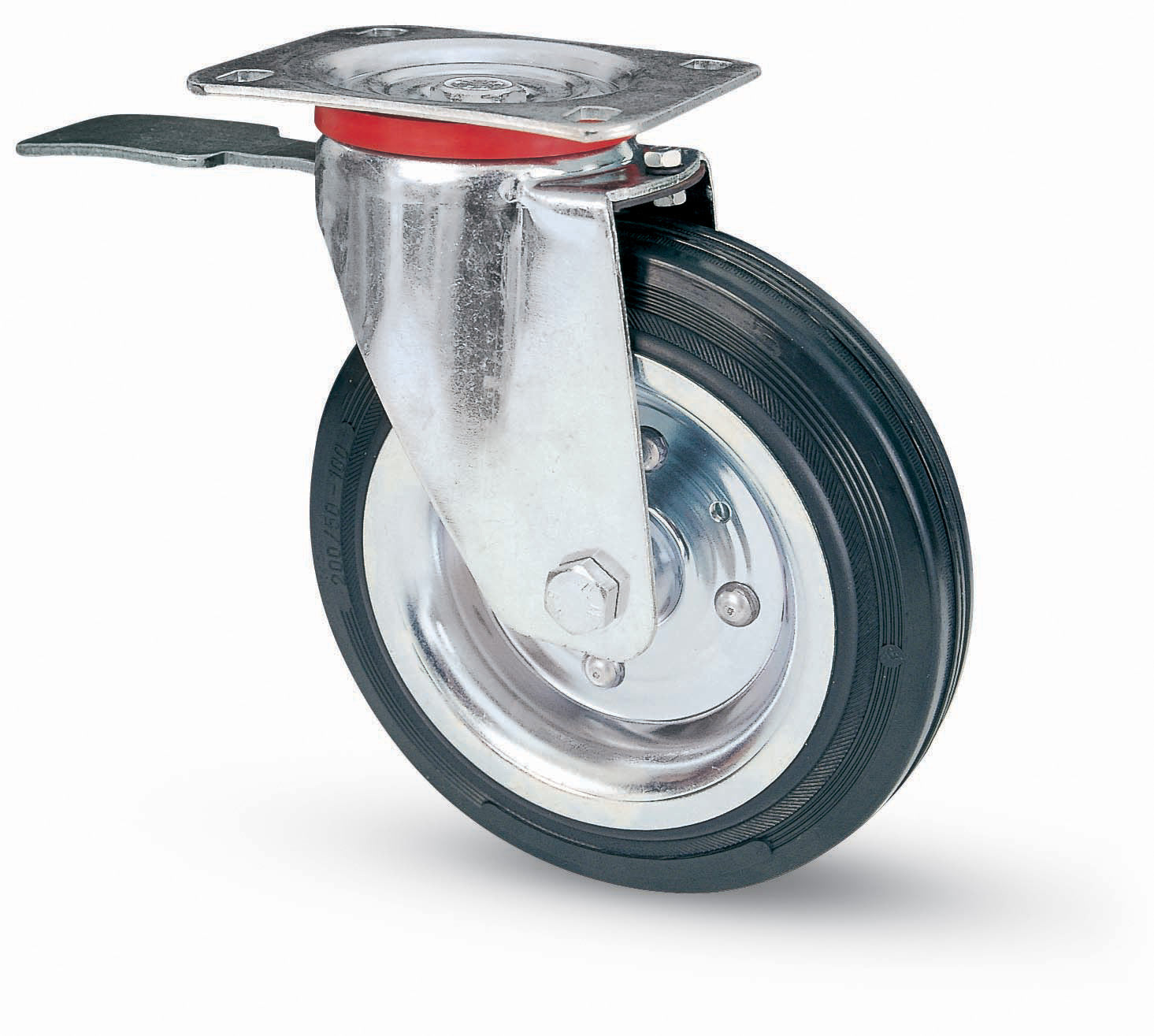 RUOTA INDUSTRIALE D 200 GOMMA 80BIS PIASTRA GIR FRE- AVO- 1,0 pz