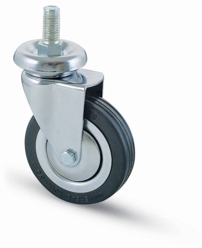 RUOTA CARRELLO D  80 MM GOMMA 155/B PERNO 12MA- AVO- 4,0 pz