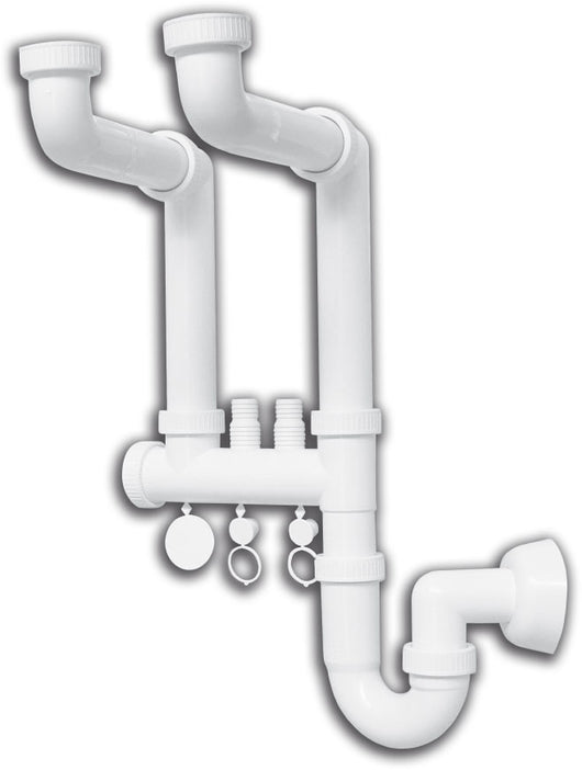 SIFONE LAVELLO A 2 VIE INVISIBILE- 1,0 pz