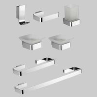 KIT ACCESSORI BAGNO 7 PEZZI SERIE MARY  Cromo  vetro     CARDINALE