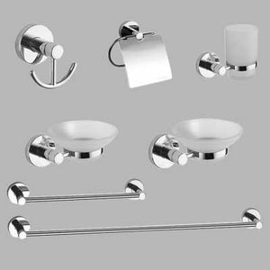 KIT ACCESSORI BAGNO 7 PEZZI SERIE CAROL  Cromo  vetro     CARDINALE