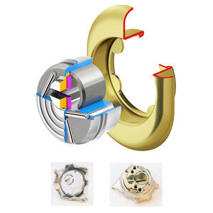 PROTECTOR MONOLITO BD 200 ACCIAIO OTTONE O L PVD- DISEC- 1,0 pz