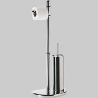 PIANTANA PORTAROTOLO E SCOPINO WC HIBISCUS  Cromato L.19 X P.30 X H.75 cm     GEDY