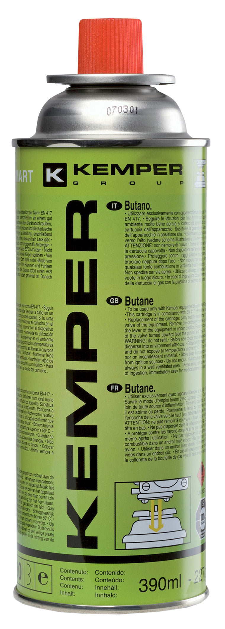 BOMBOLA GAS BUTANO GR. 220 PER FORNELLO BISTRO- 1,0 pz