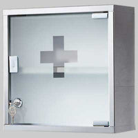 Armadietto JOKER farmacia con serratura  Acciaio Inox / Vetro     GEDY
