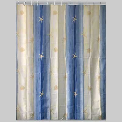 TENDA DOCCIA OLTREMARE TESSUTO  180X200 Beige/Azzurro     GEDY