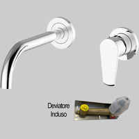 BATTERIA LAVABO INCASSO A PARETE VELVET  C/scarico Click Clack     TEOREMA