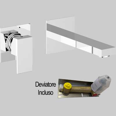 BATTERIA LAVABO INCASSO A PARETE PILLAR  C/scarico Click Clack     TEOREMA