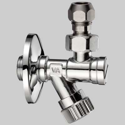 RUBINETTO FILTRO SOTTOLAVABO A VITONE CON SNODO  1/2x10 c/rosetta     VA ALBERTONI