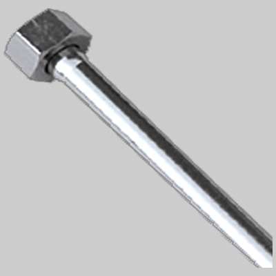 TUBETTO RAME CROMATO COMPLETO DI CALOTTA 1/2 FEMMINA MM 10  cm 100     DE BORRI ROBERTO